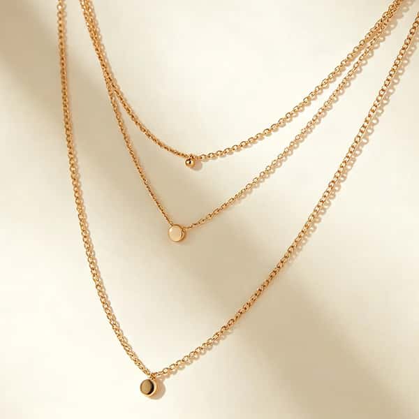 Elegance Layered Gold Pendant Necklace