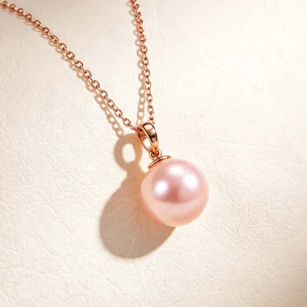 Blush Pink Pearl Solitaire Necklace